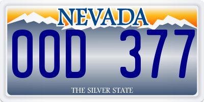 NV license plate 00D377