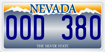 NV license plate 00D380