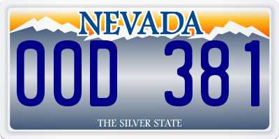 NV license plate 00D381