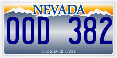 NV license plate 00D382