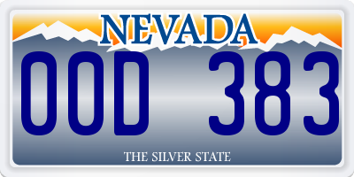 NV license plate 00D383