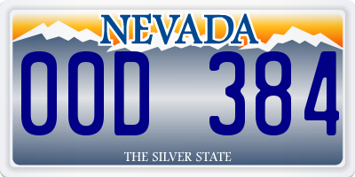 NV license plate 00D384