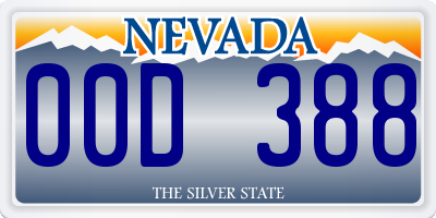 NV license plate 00D388