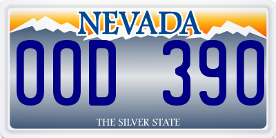 NV license plate 00D390