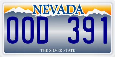 NV license plate 00D391