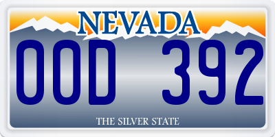 NV license plate 00D392