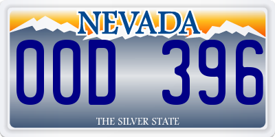 NV license plate 00D396