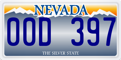 NV license plate 00D397