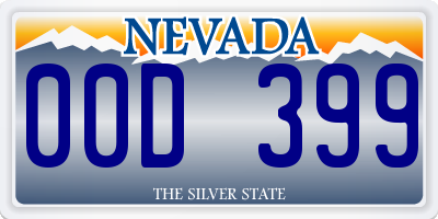 NV license plate 00D399