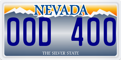 NV license plate 00D400