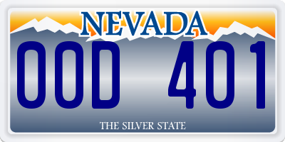 NV license plate 00D401