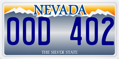 NV license plate 00D402