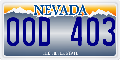 NV license plate 00D403