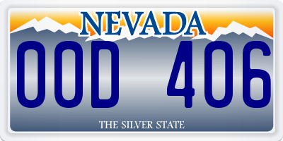 NV license plate 00D406