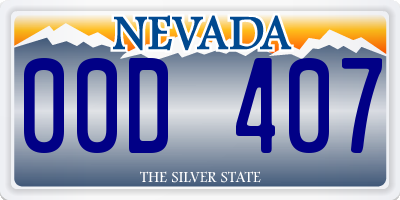 NV license plate 00D407