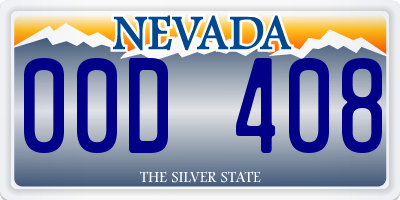 NV license plate 00D408