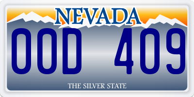 NV license plate 00D409