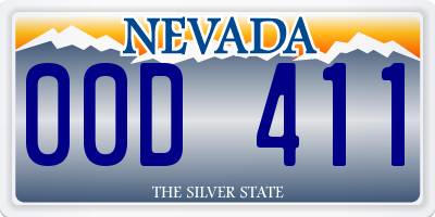 NV license plate 00D411