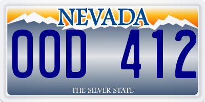 NV license plate 00D412