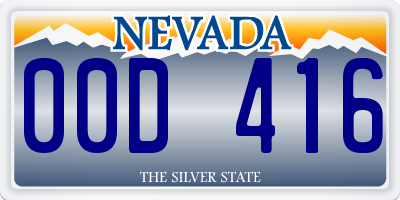 NV license plate 00D416