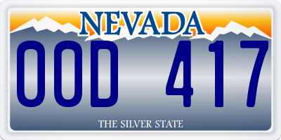 NV license plate 00D417