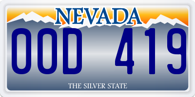 NV license plate 00D419