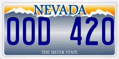 NV license plate 00D420