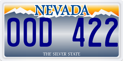 NV license plate 00D422