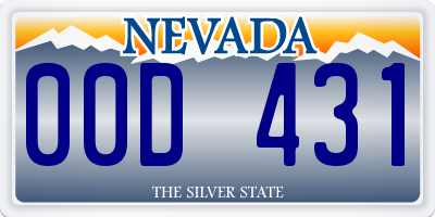 NV license plate 00D431