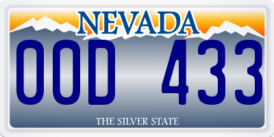 NV license plate 00D433