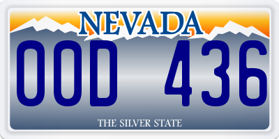 NV license plate 00D436