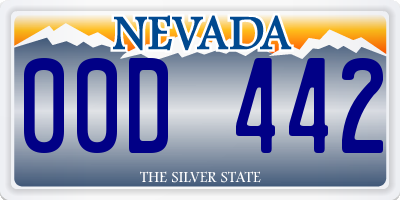 NV license plate 00D442