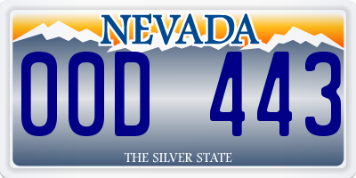 NV license plate 00D443