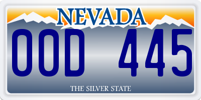 NV license plate 00D445