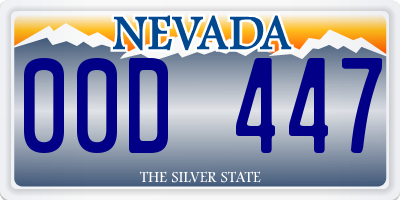 NV license plate 00D447