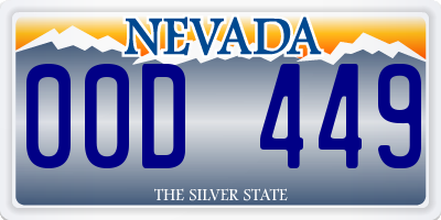 NV license plate 00D449