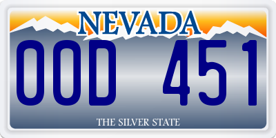 NV license plate 00D451