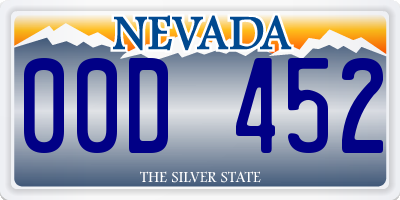 NV license plate 00D452