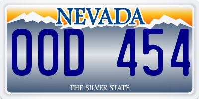 NV license plate 00D454