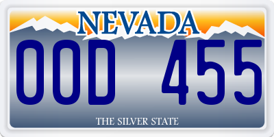 NV license plate 00D455