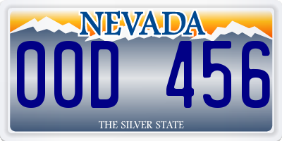 NV license plate 00D456