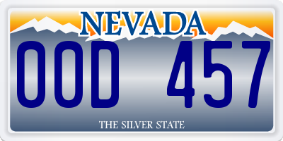 NV license plate 00D457