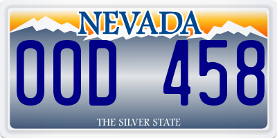 NV license plate 00D458