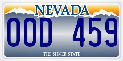 NV license plate 00D459