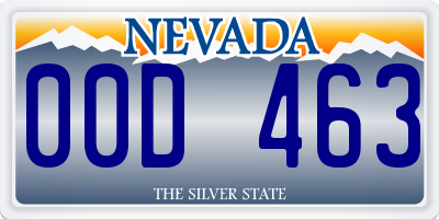 NV license plate 00D463