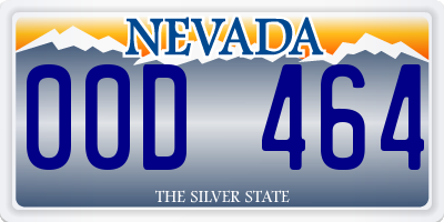 NV license plate 00D464
