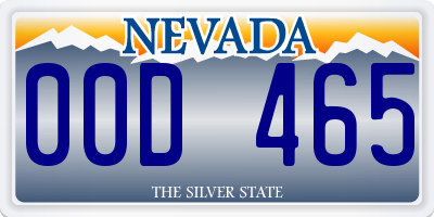 NV license plate 00D465