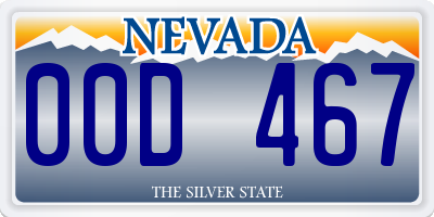 NV license plate 00D467