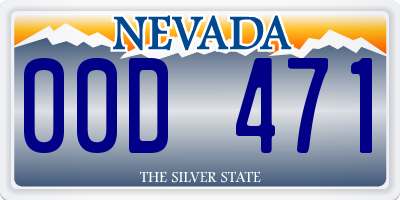 NV license plate 00D471