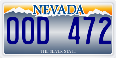 NV license plate 00D472